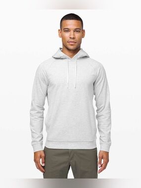 Lululemon City Sweat Pullover -Heathered Ultra Light Grey/Sea Salt- Size XL